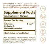 Solgar Melatonin 5 mg 120 nuggets back view