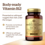 Solgar Methylcobalamin Vitamin B12 5000 mcg Nuggets close-up