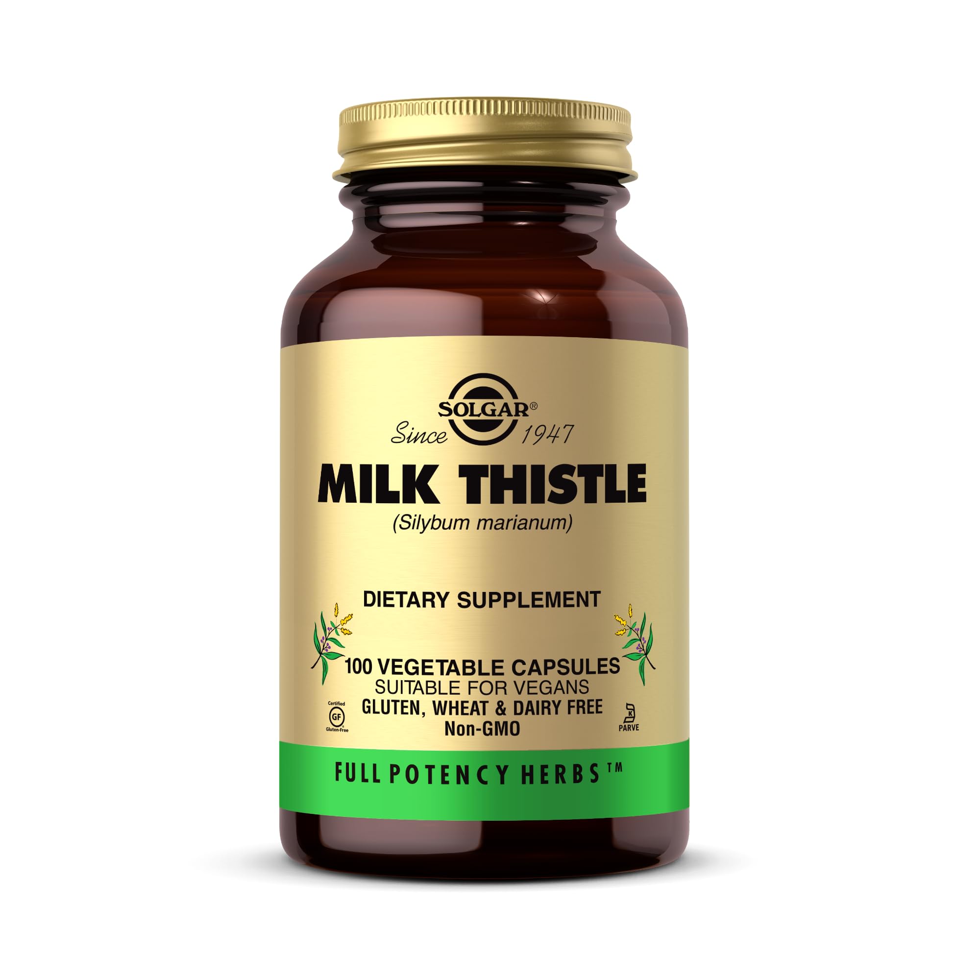 Solgar Milk Thistle 350mg capsules front view