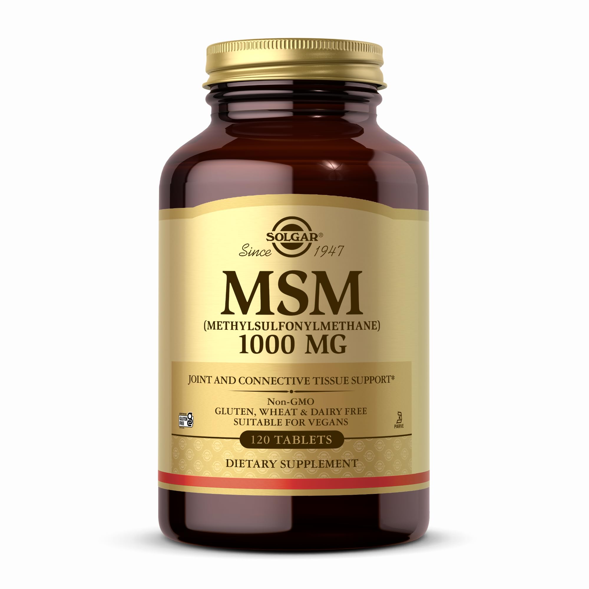 Solgar MSM Tablets 1000mg front view with packaging