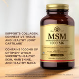 Solgar MSM Tablets 1000mg on a wooden surface