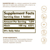 Solgar Niacin B3 100mg Supplement side view