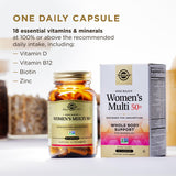 Solgar One Daily Women's Multi 50 Plus vegan multivitamin side view