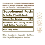 Solgar Pantothenic Acid B5 254g side view