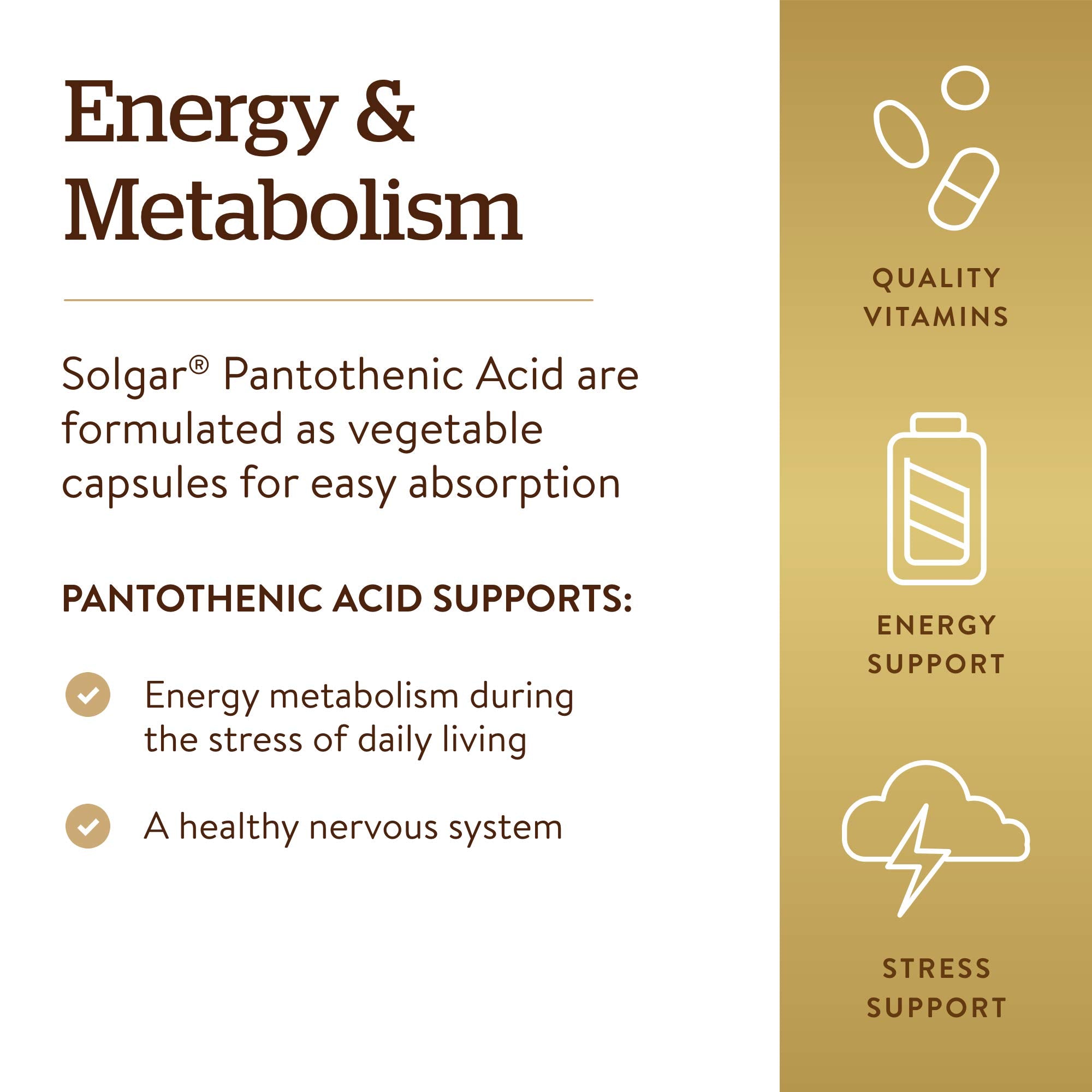 Solgar Pantothenic Acid B5 ingredients list