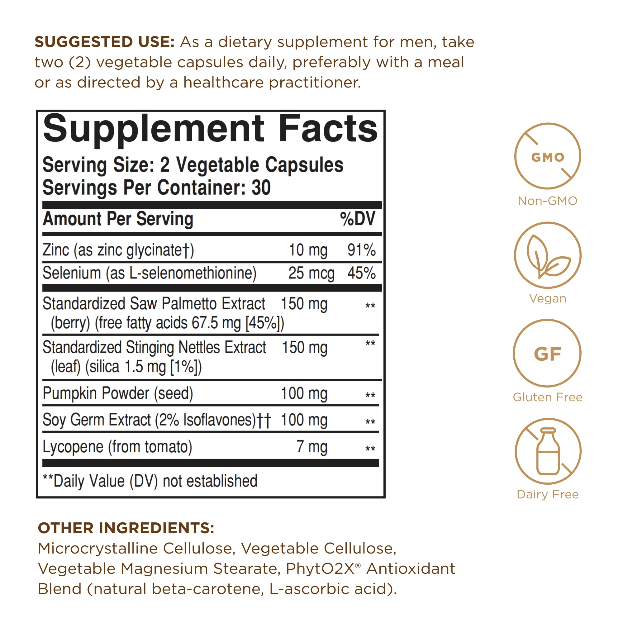 Solgar Prostate Support Vegetable Capsules packaging