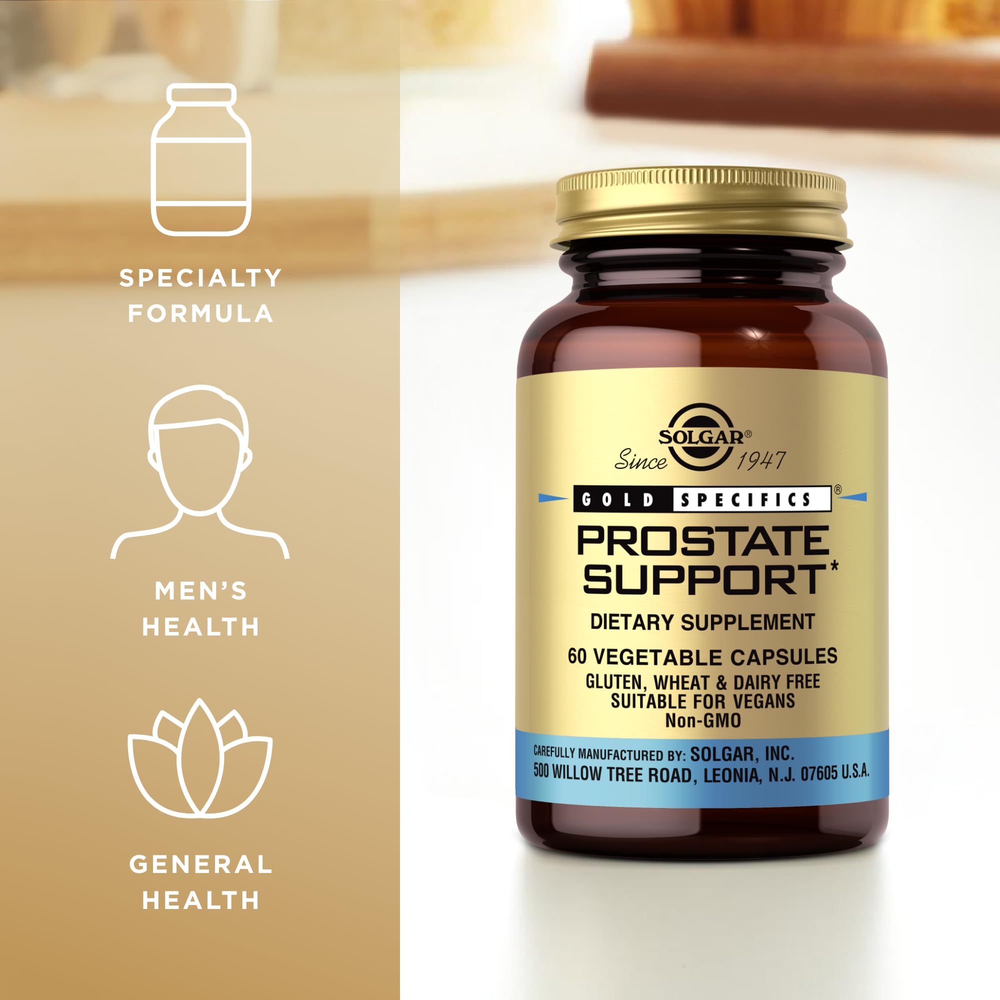 Solgar Prostate Support Vegetable Capsules side view