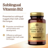 Solgar Sublingual Vitamin B12 1000 mcg Nuggets side view