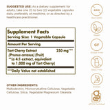 Solgar Tart Cherry Antioxidant Supplement 1000mg bottle with label