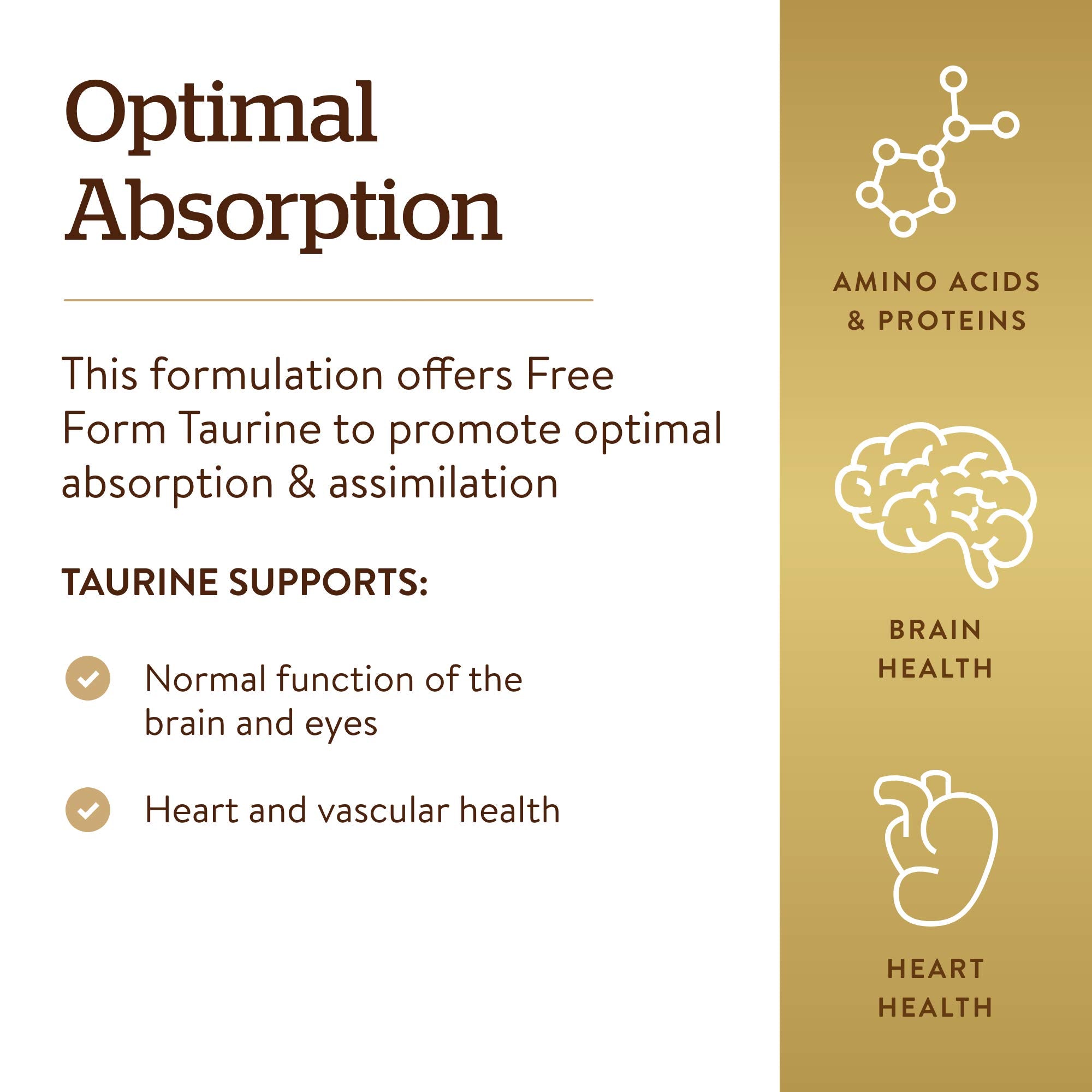 Solgar Taurine 500mg supplement label close-up