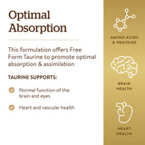 Solgar Taurine 500mg supplement label close-up