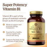 Solgar Vitamin B1 100mg capsules on a wooden table