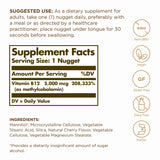 Solgar Vitamin B12 100g supplement back view showing ingredients