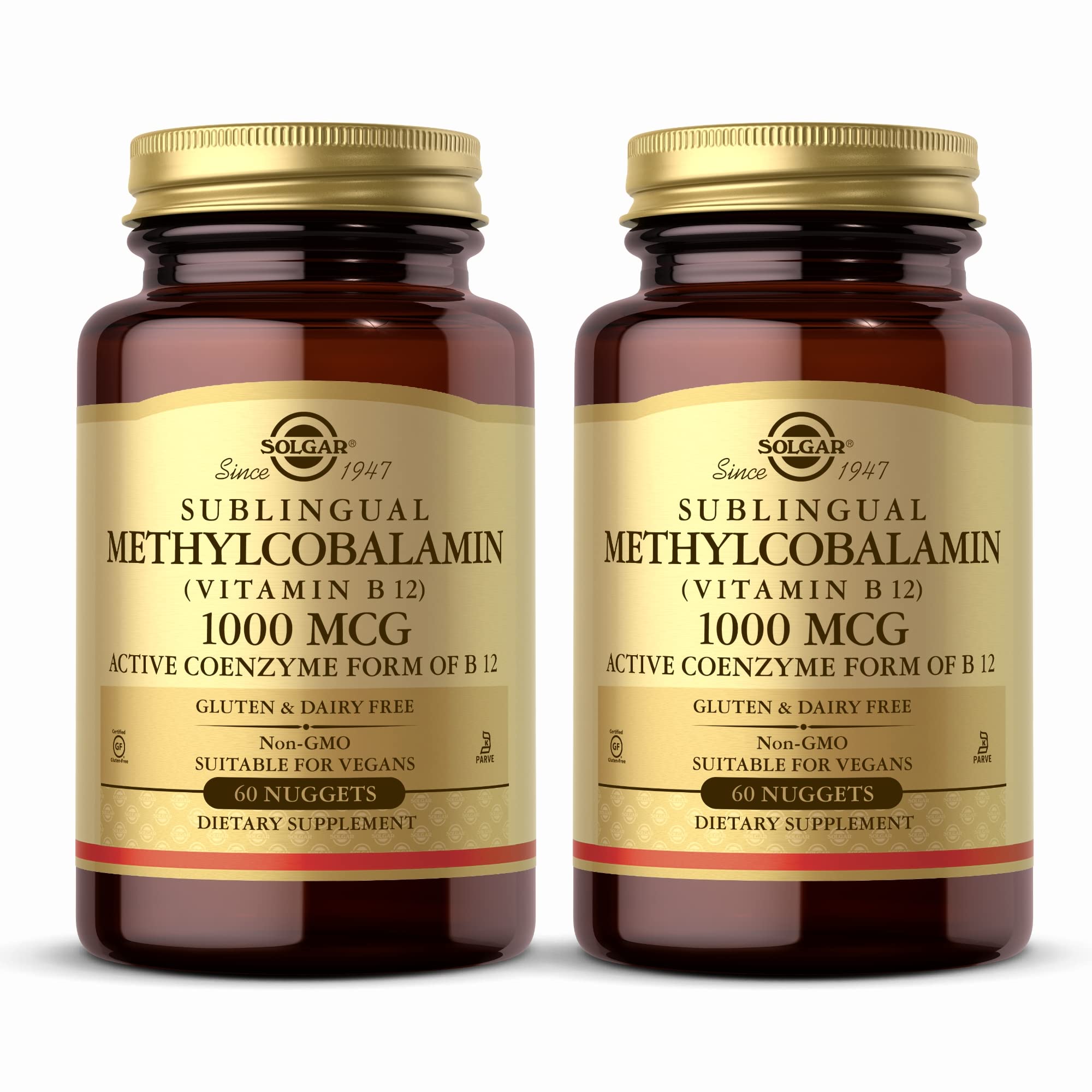 Solgar Vitamin B12 Methylcobalamin 1000 mcg sublingual nugget bottle front view