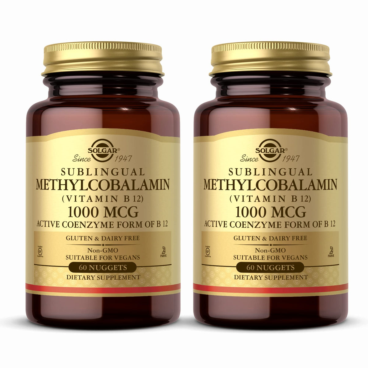 Solgar Vitamin B12 Methylcobalamin 1000 mcg sublingual nugget bottle front view