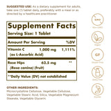 Solgar Vitamin C 1000 mg with Rose Hips tablet back view