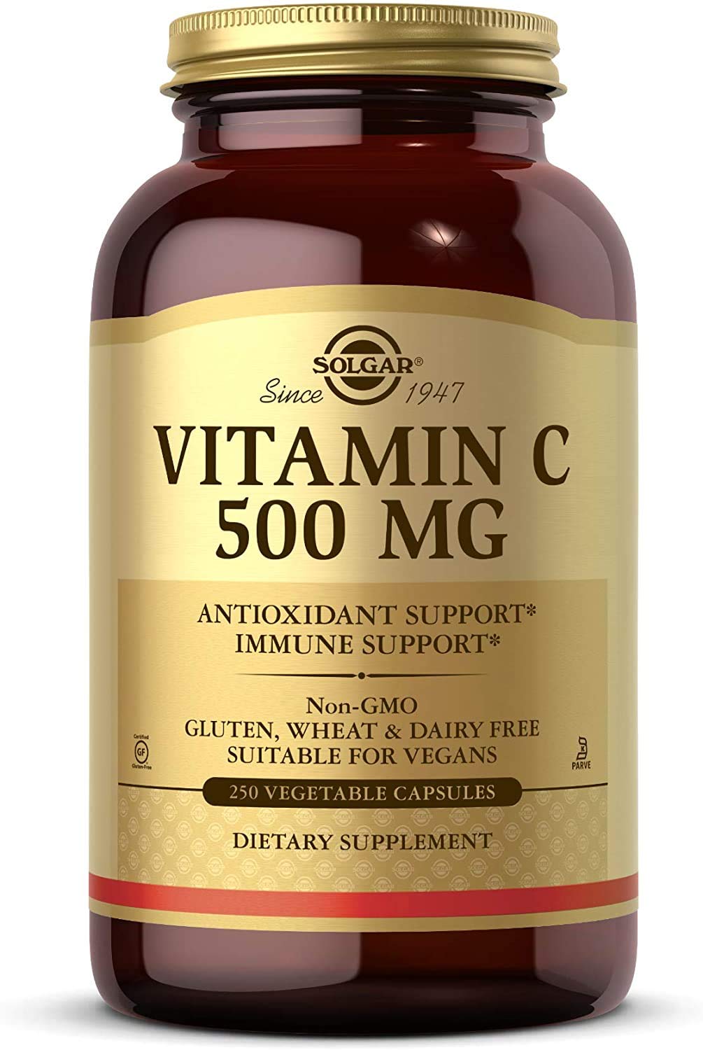 Solgar Vitamin C 500 mg vegetable capsules front view