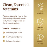 Solgar Vitamin C 500 mg vegetable capsules on a wooden table
