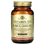 Solgar Vitamin D3 1,000 IU softgels back view