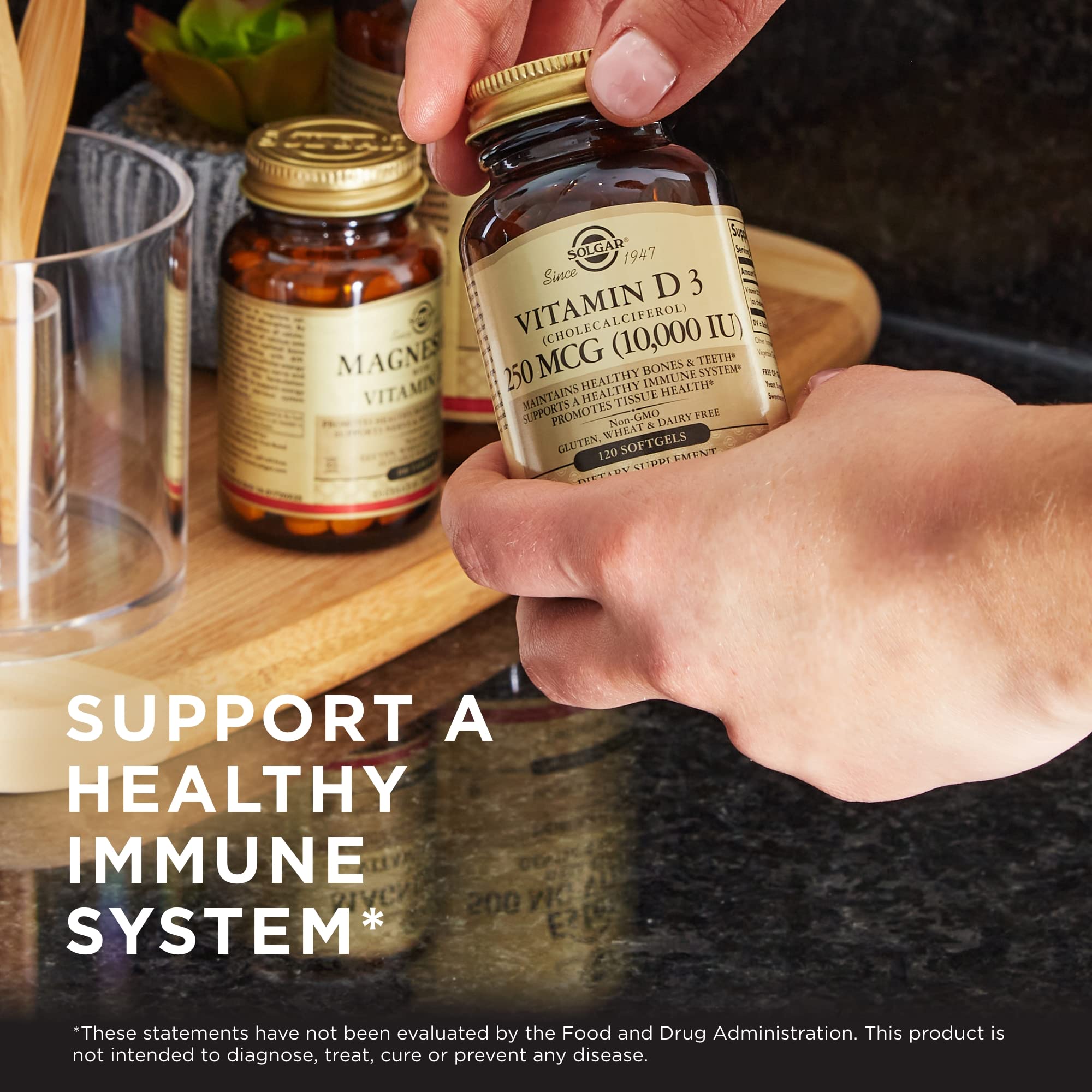 Solgar Vitamin D3 10,000 IU Softgels close-up