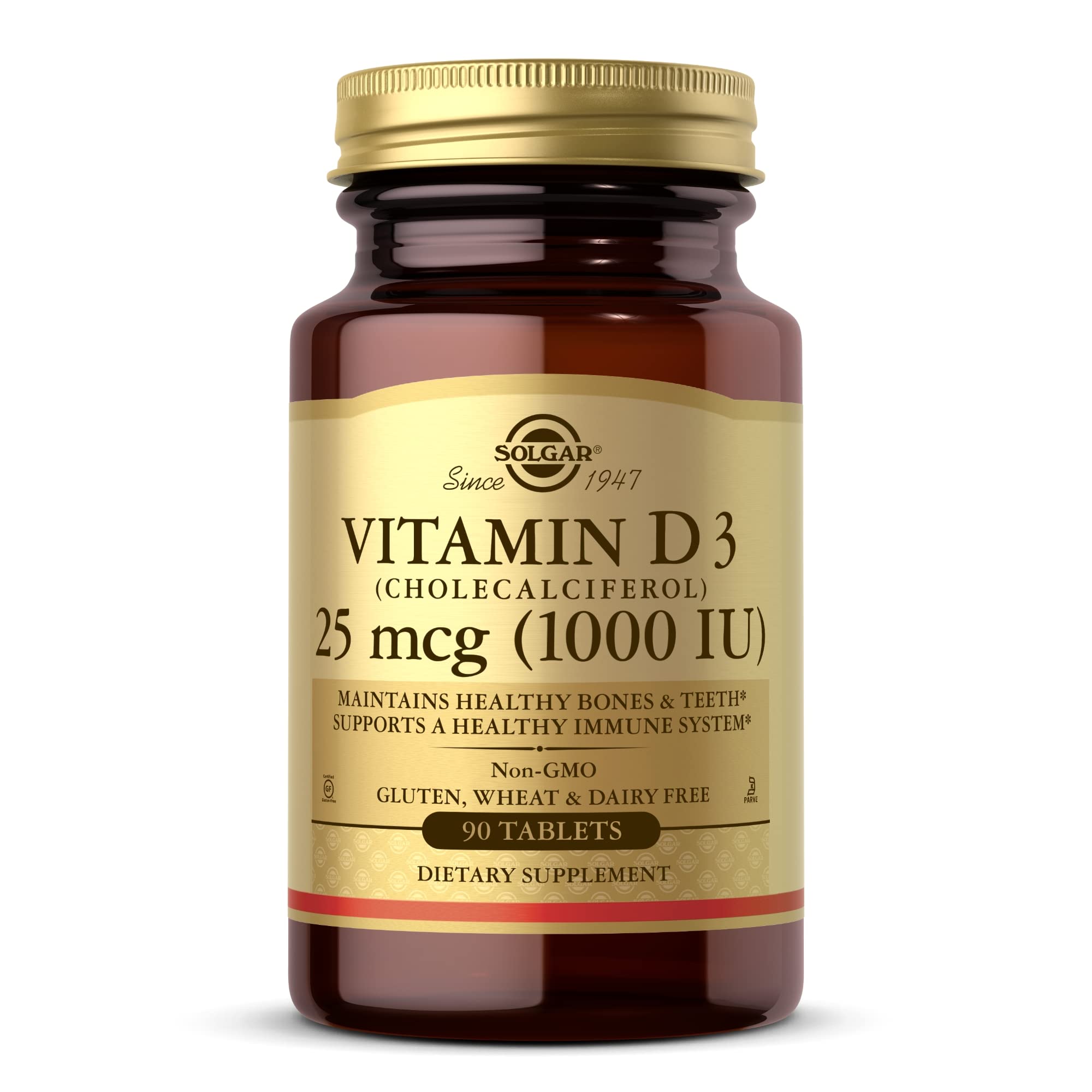 Solgar Vitamin D3 1000 IU Capsules front view