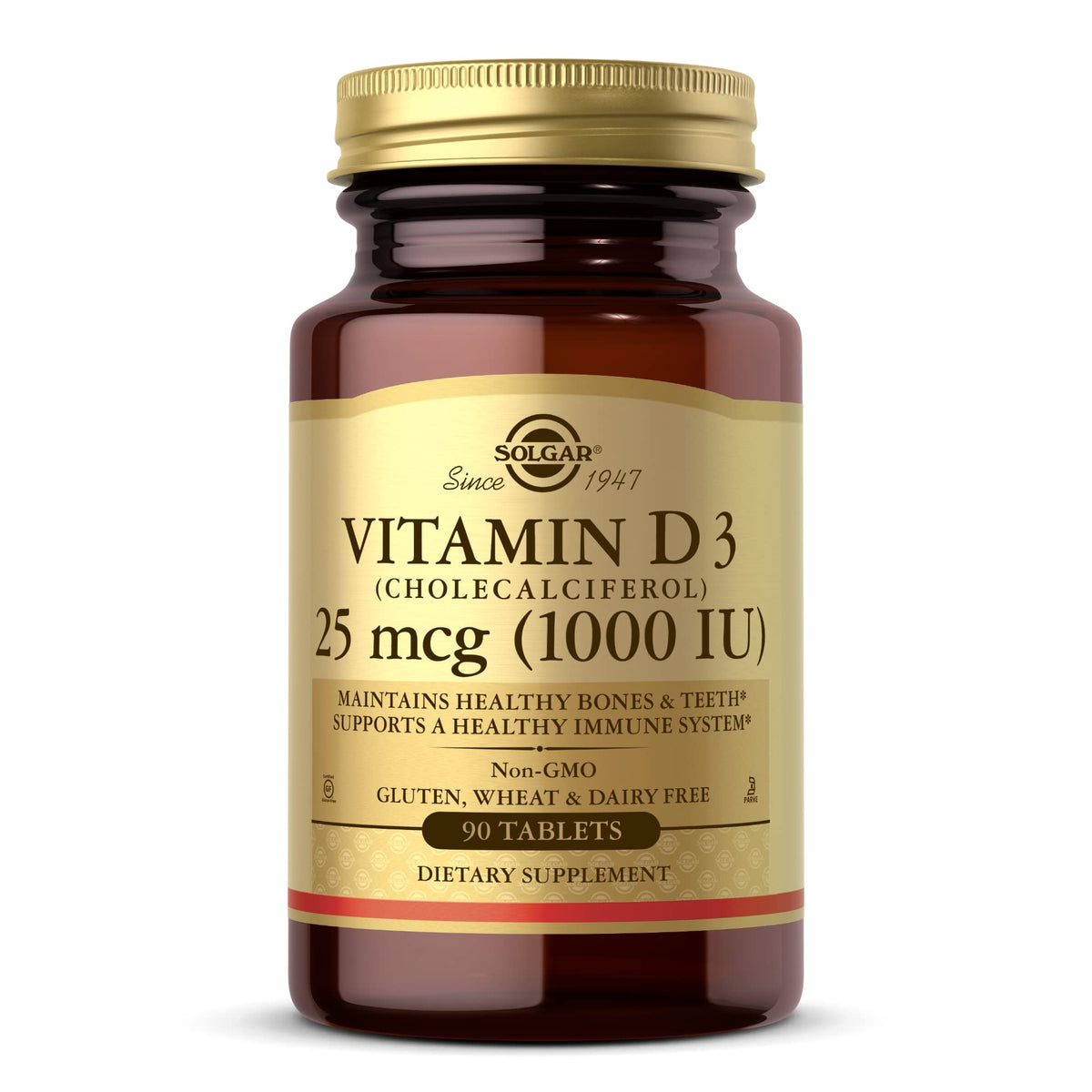 Solgar Vitamin D3 1000 IU Capsules front view