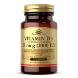 Solgar Vitamin D3 1000 IU Capsules front view