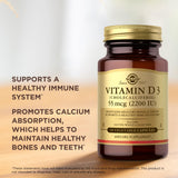 Solgar Vitamin D3 2200 IU Vegetable Capsules with measuring spoon