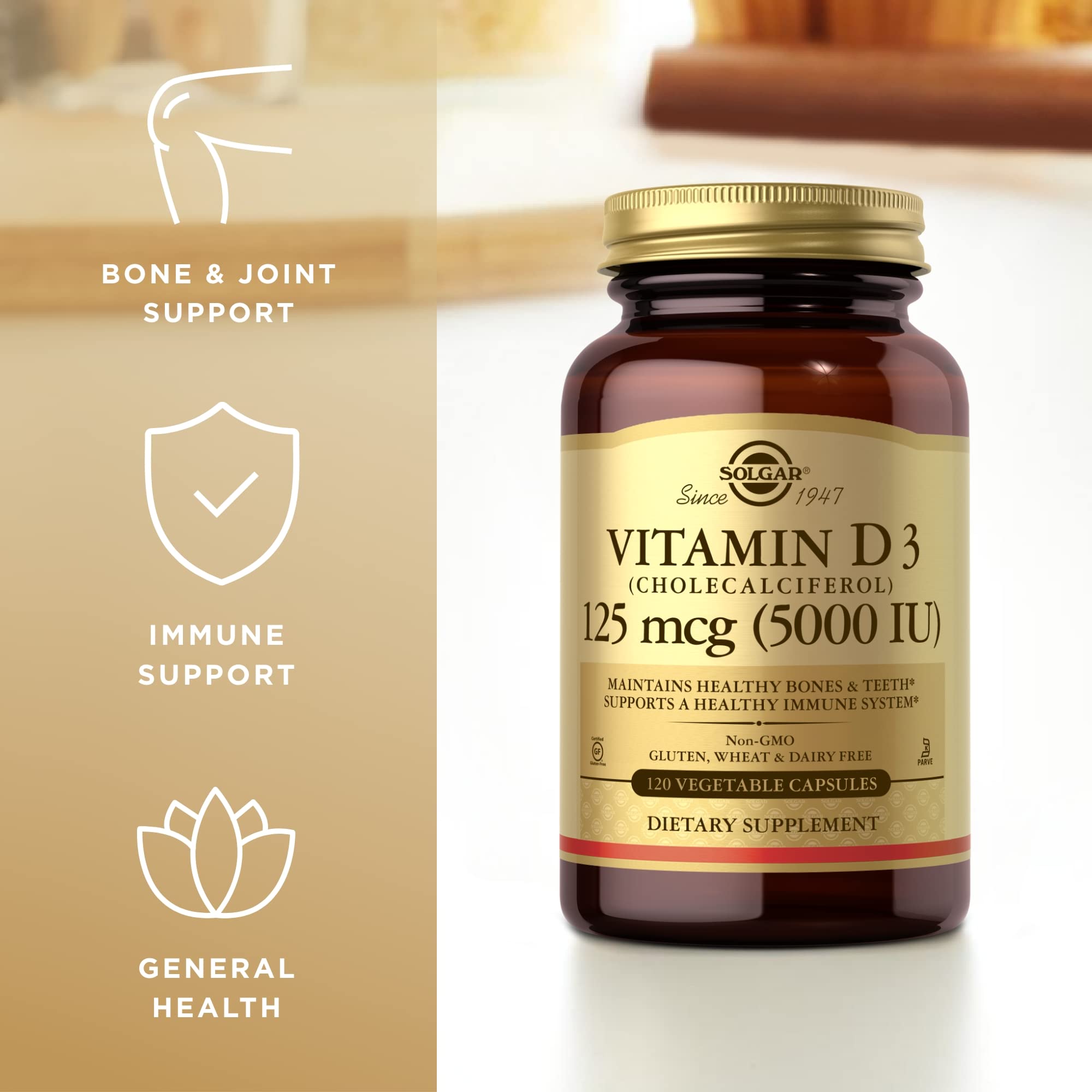 Solgar Vitamin D3 5000 IU vegetable capsules serving size