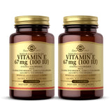 Solgar Vitamin E 100 IU Softgel front view with packaging