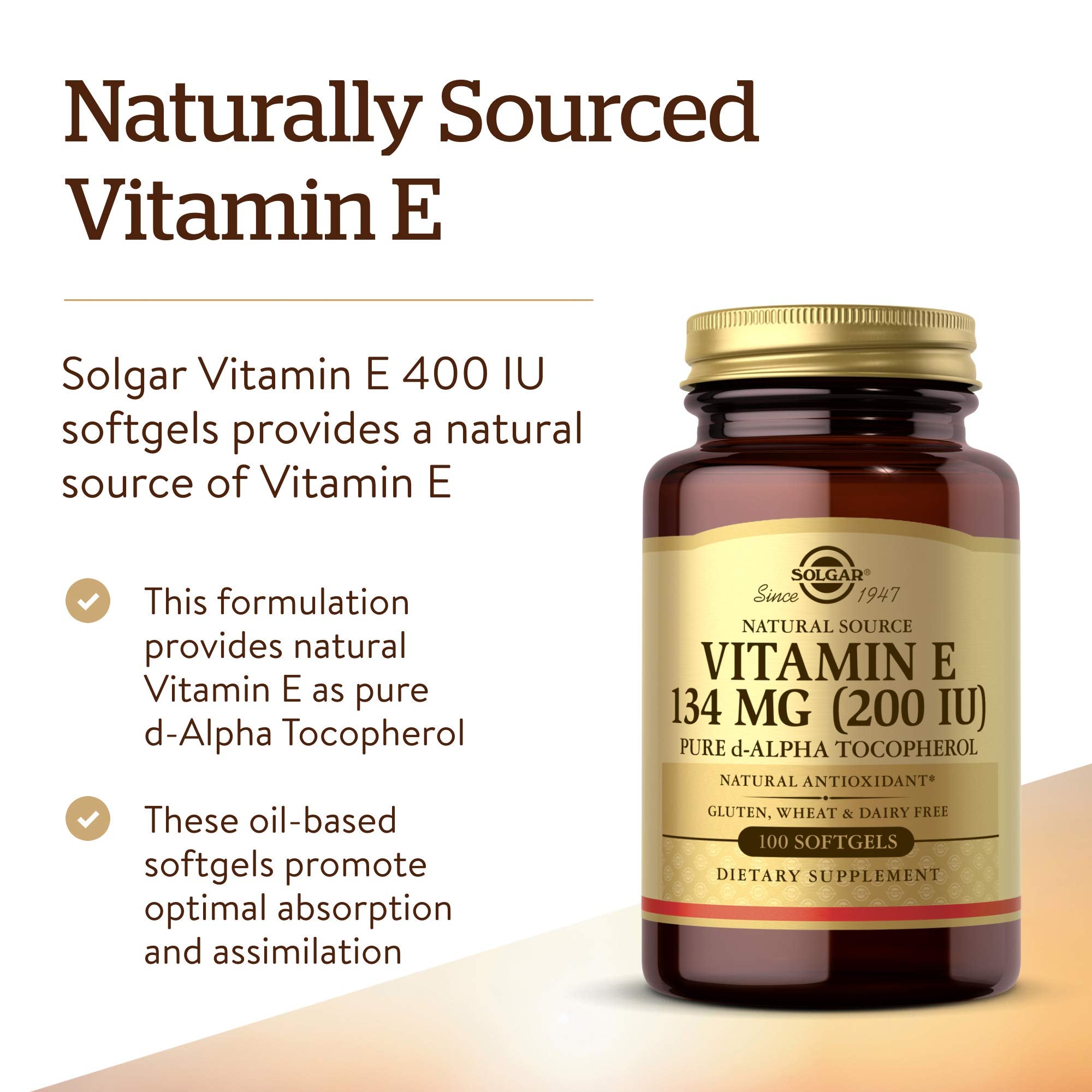 Solgar Vitamin E 200 IU Alpha Softgels packaging