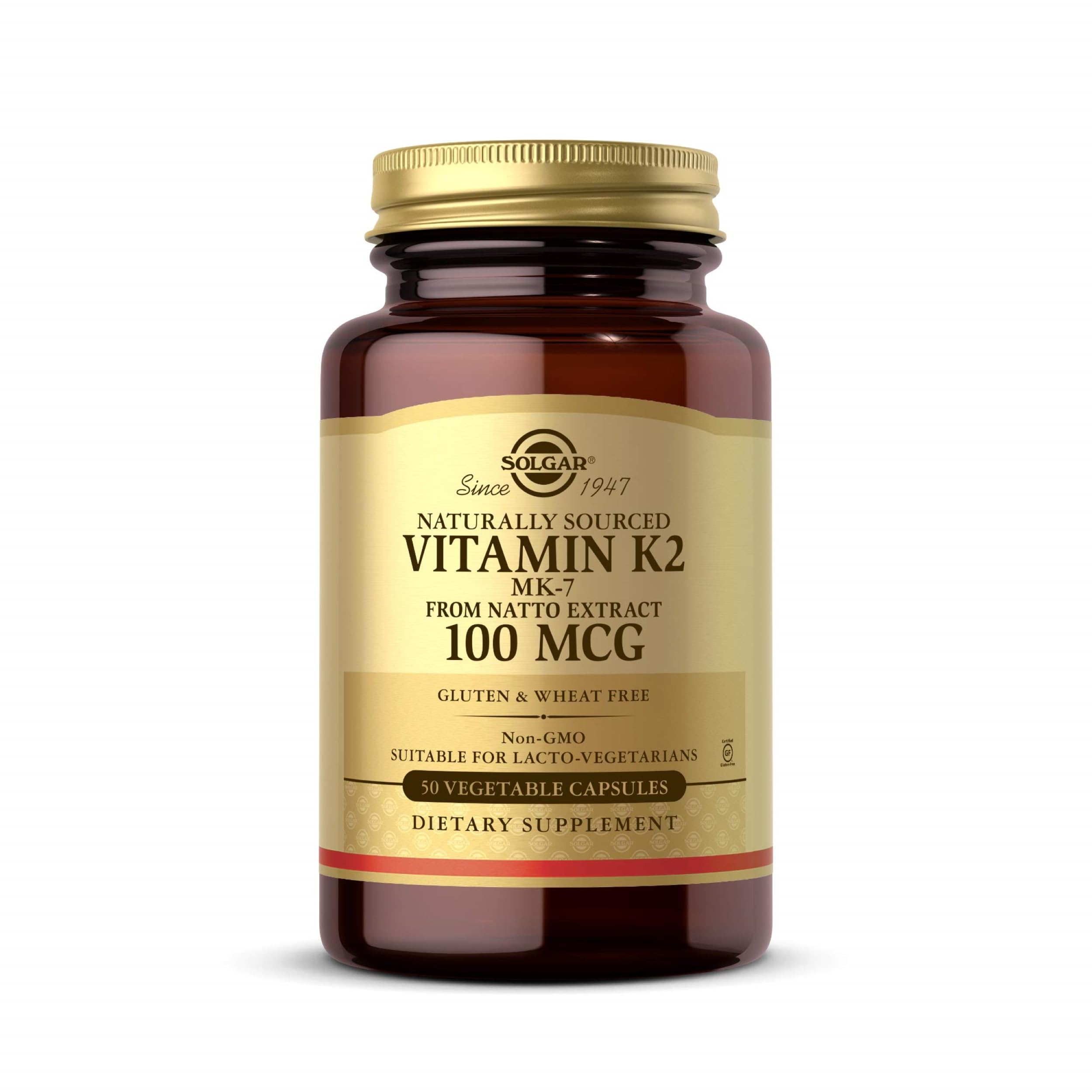 Solgar Vitamin K2 Menaquinone-7 Capsules front view