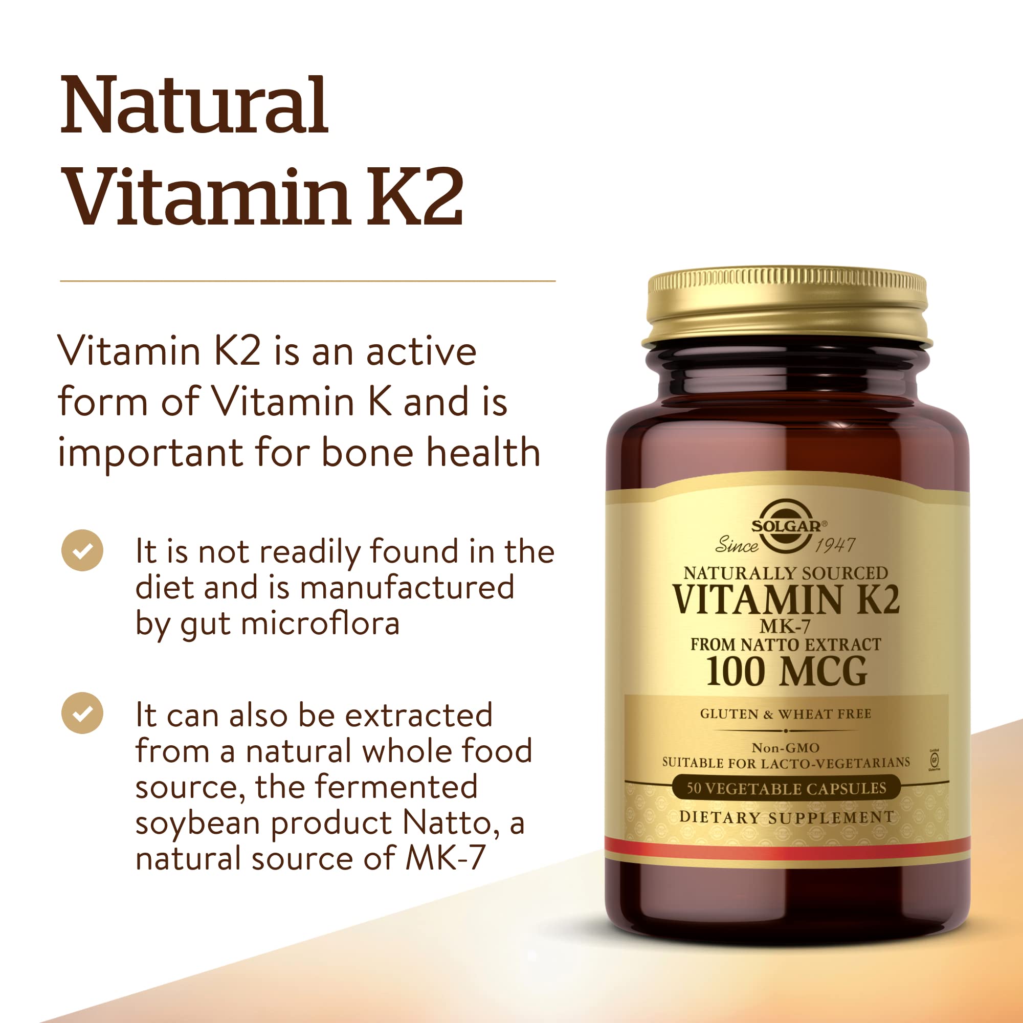 Solgar Vitamin K2 Menaquinone-7 Capsules packaging