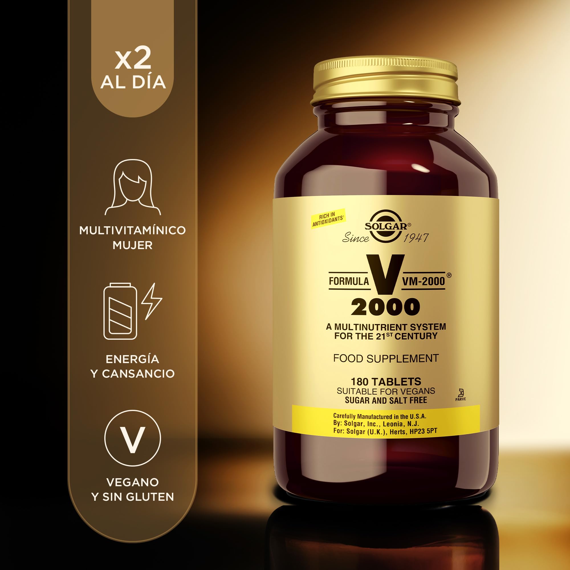 Solgar VM-2000 Multinutrient Tablets side view