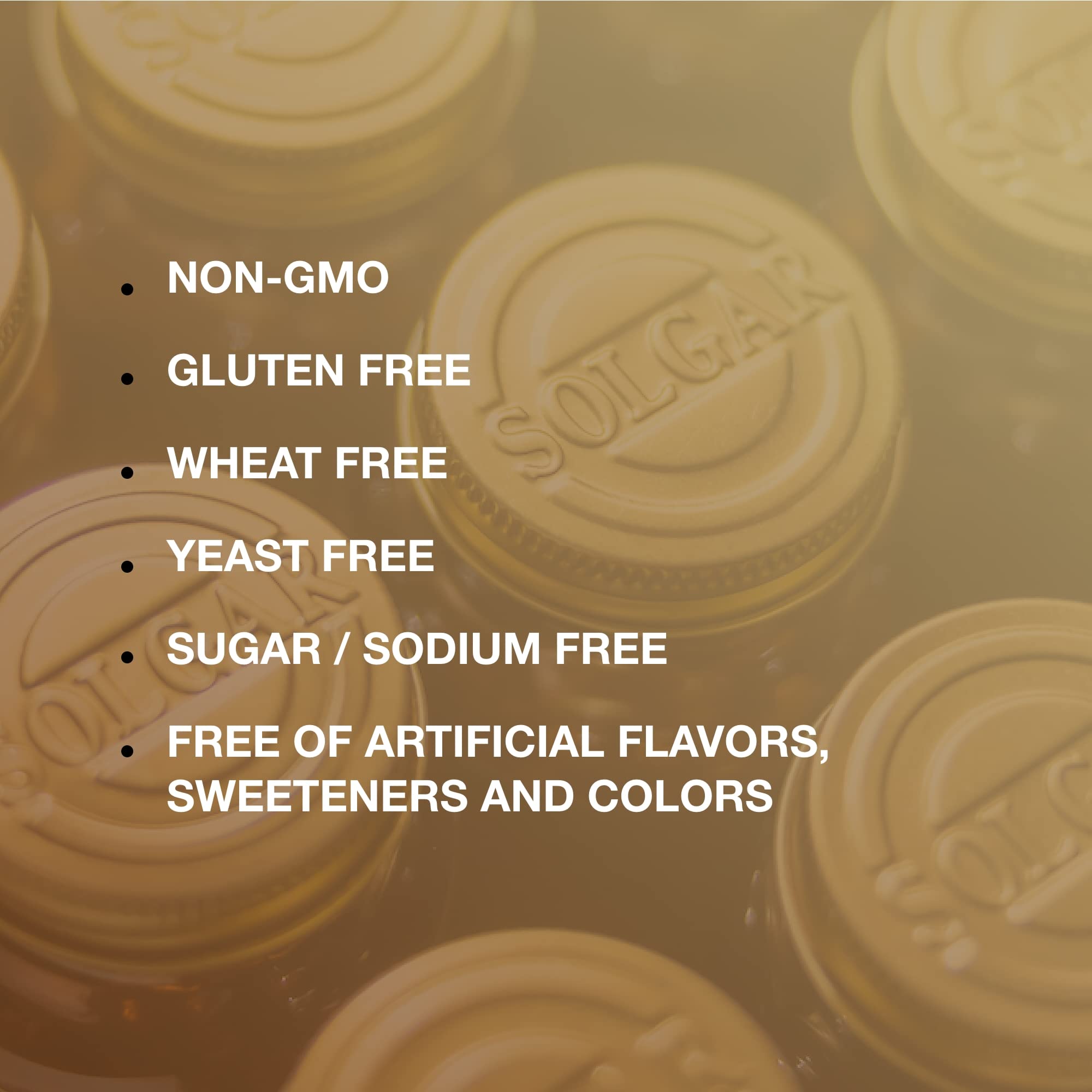 Solgar Yeast-Free Selenium 100 mcg tablets on a wooden table