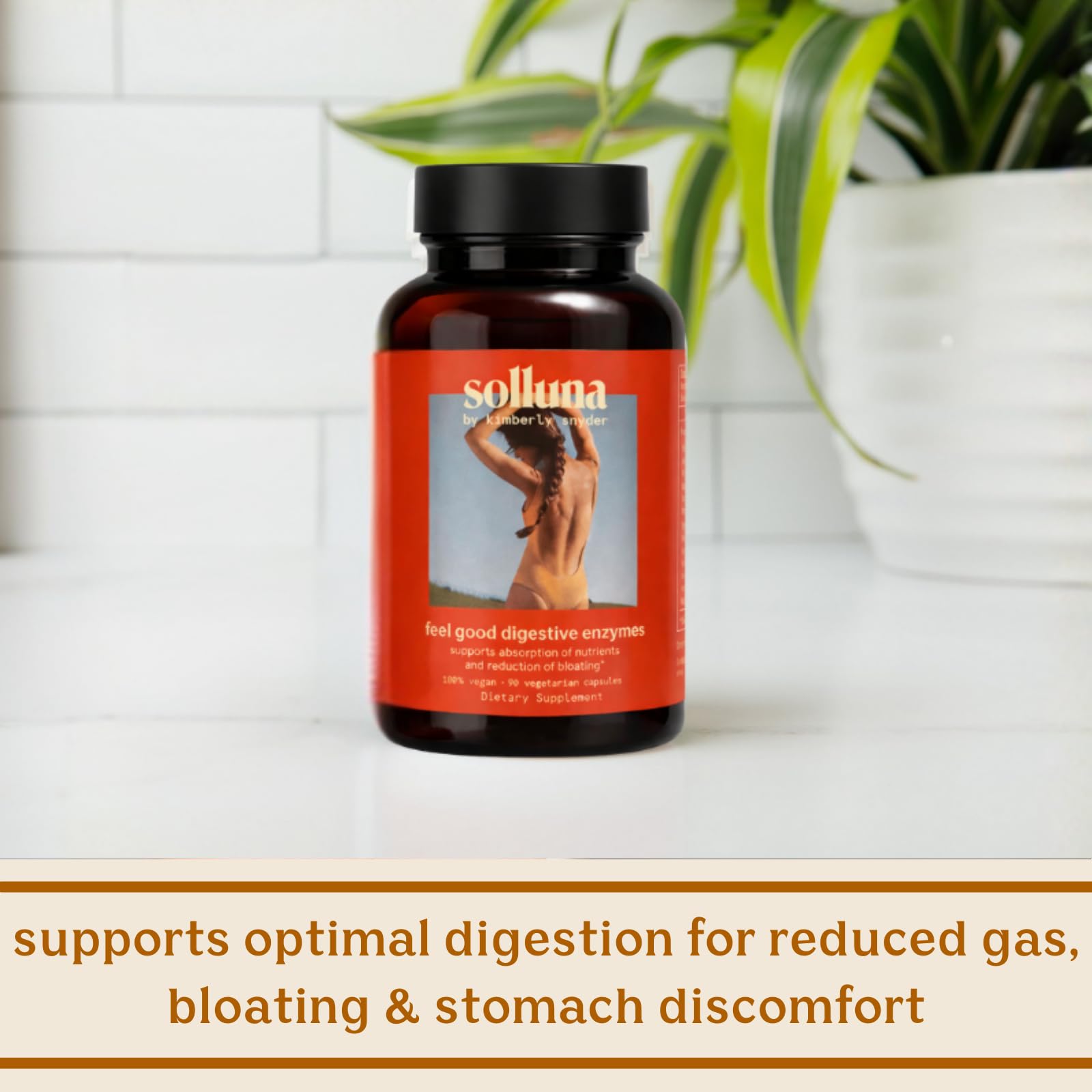 Solluna Multi-Enzymes 91g displayed with natural ingredients