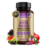 SOLNUVI Super Maqui Berry Supplement front view with 60 capsules