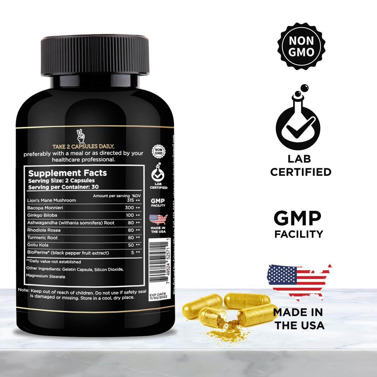 SOLOMON WISDOM Memory Support Capsules side view