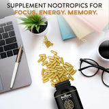 SOLOMON WISDOM Memory Support Capsules with a glass of water
