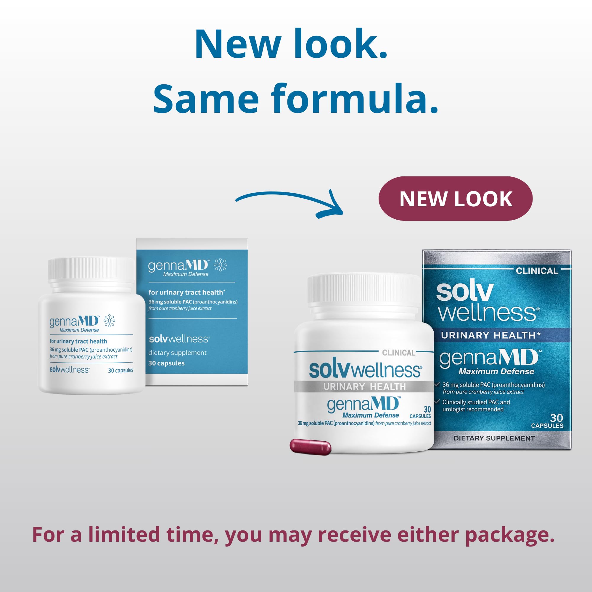 Solv Wellness GennaMD Cranberry Supplement capsule close-up