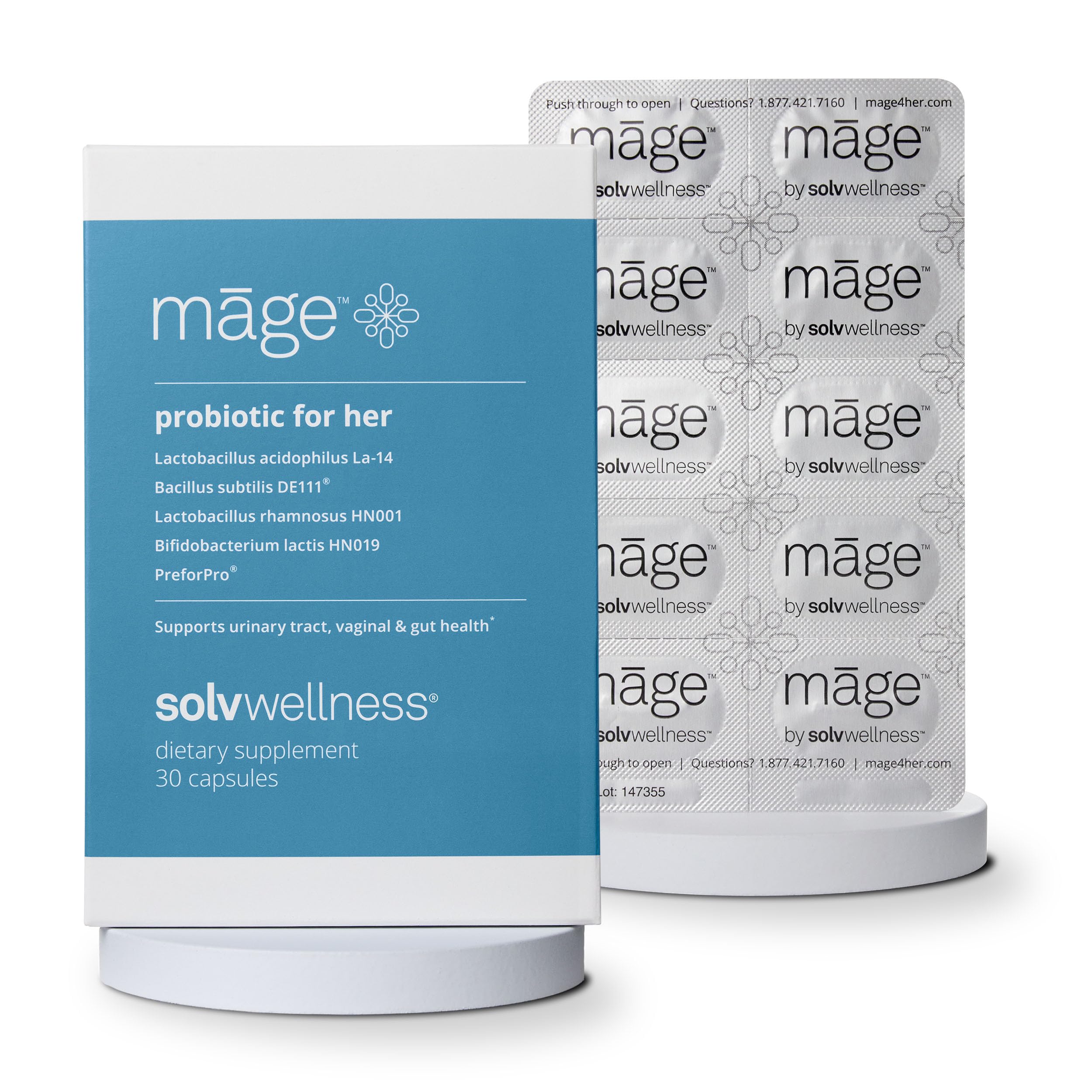 Solv Wellness Mage Probiotic Capsules for Women front view