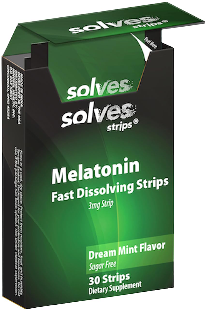 Solves Strips Melatonin Sleep Aid packaging front view