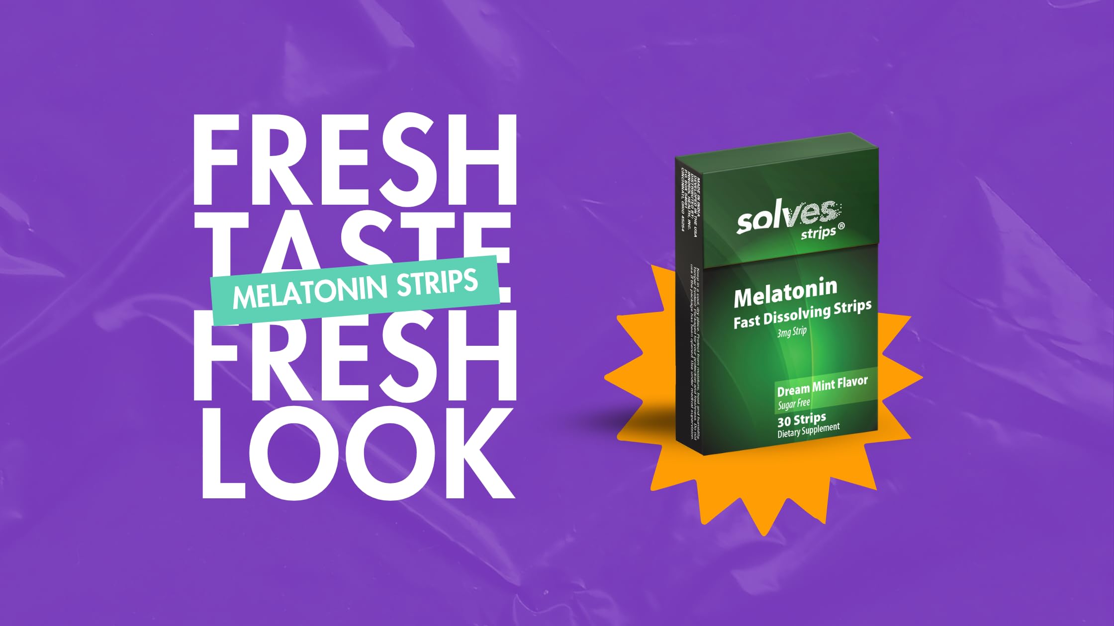 Solves Strips Melatonin Sleep Aid strips in hand