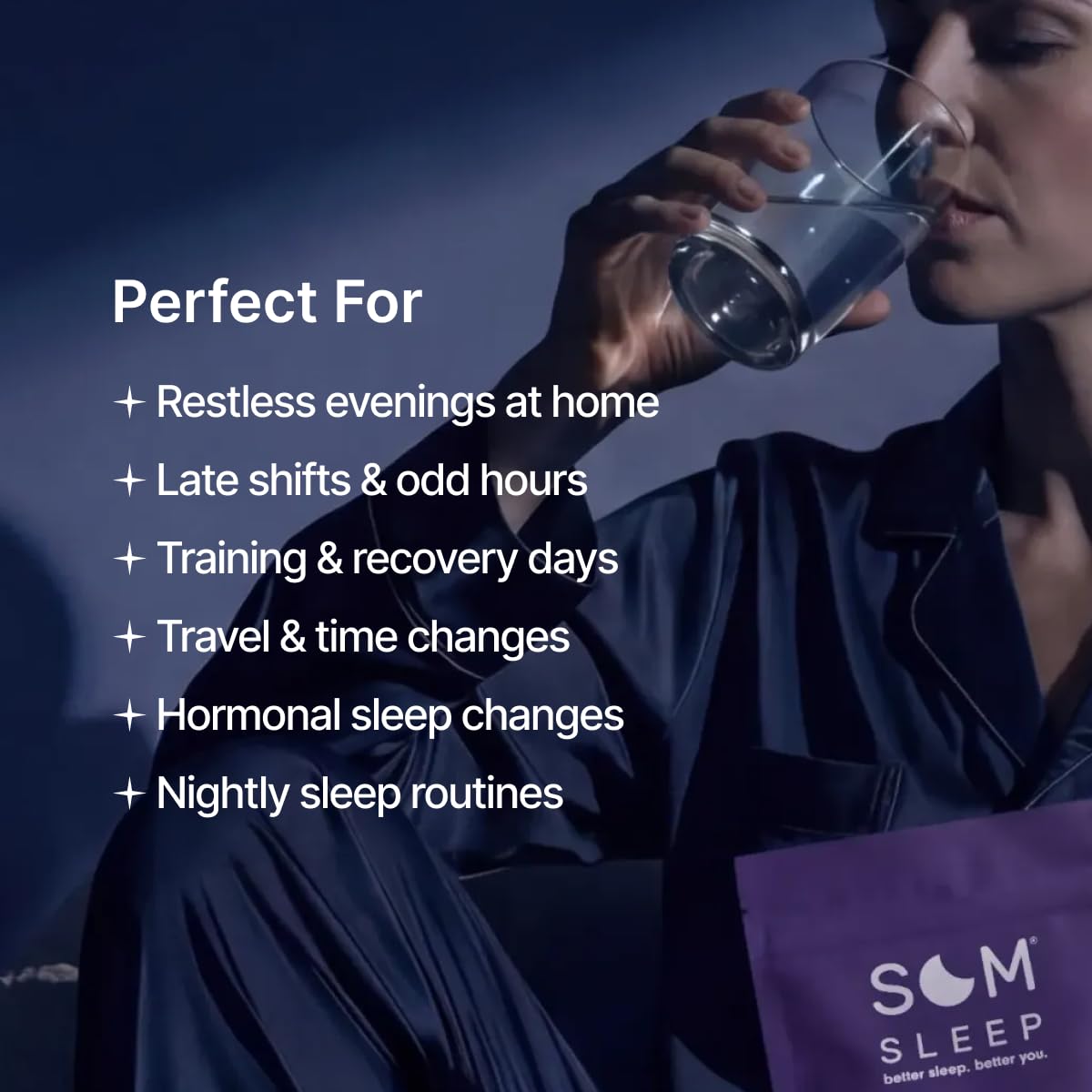 Som Sleep Powder ingredients list on packaging
