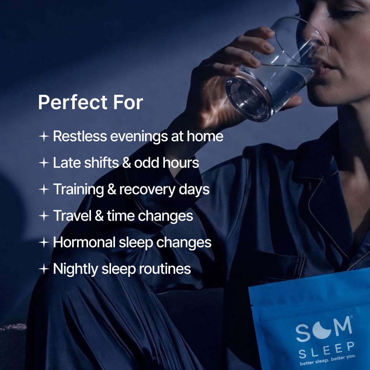 Som Sleep Powder stick pack with berry flavour