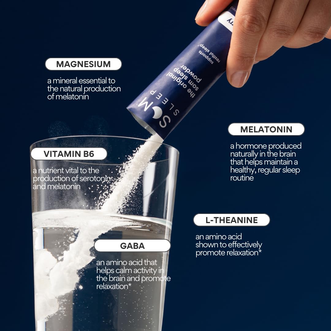 Som Sleep Powder stick pack with cherry flavour