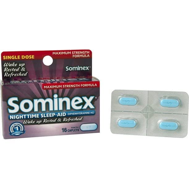 Sominex Night-Time Sleep Aid Tablets pack of 3 displayed