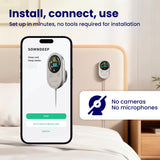 SOMNDEEP app interface showing sleep data