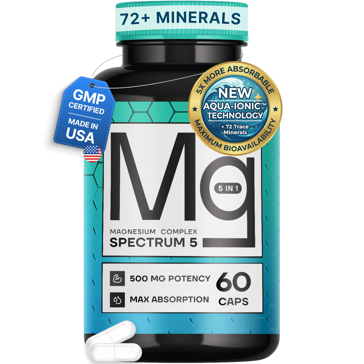 SonoHealth Magnesium Supplement 90 capsules front view