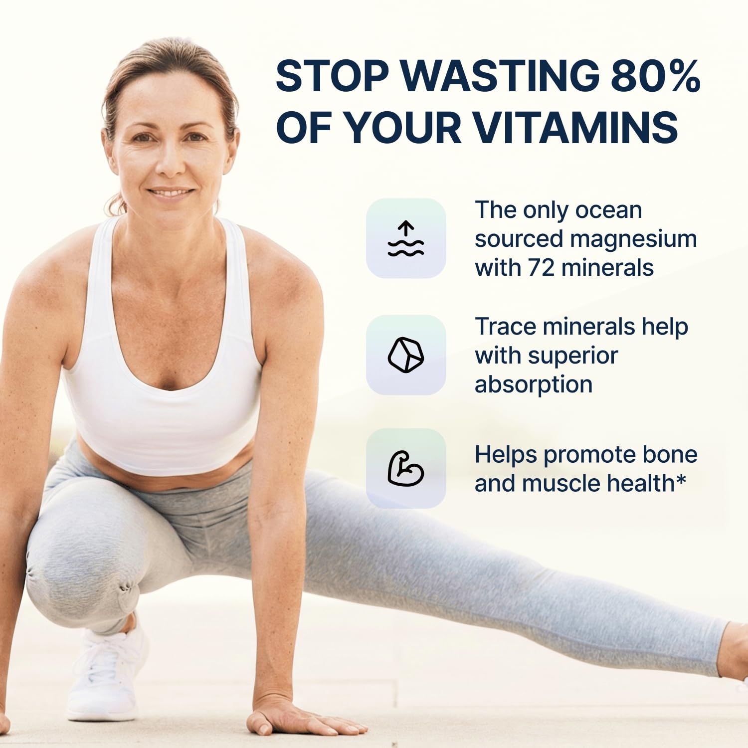 SonoHealth Magnesium Supplement on a wooden table